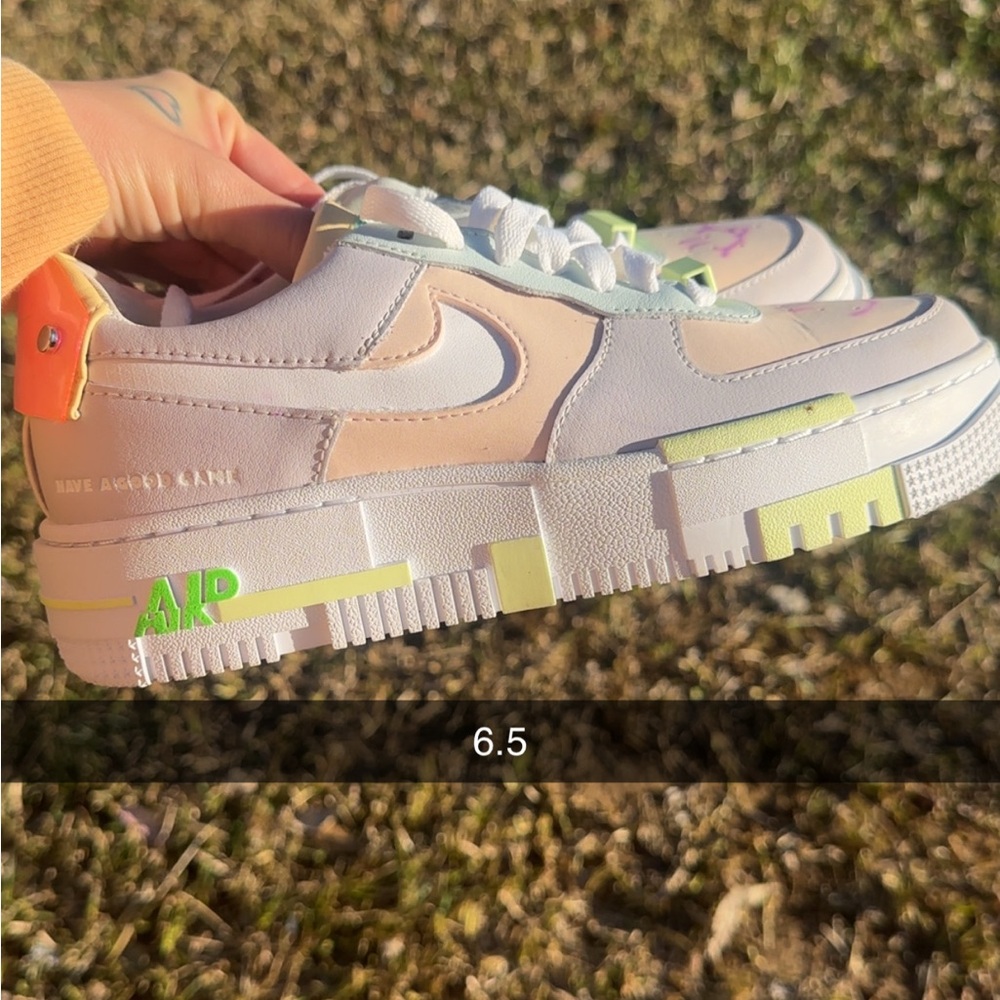 Nike Kids White and Neon Green Sneakers